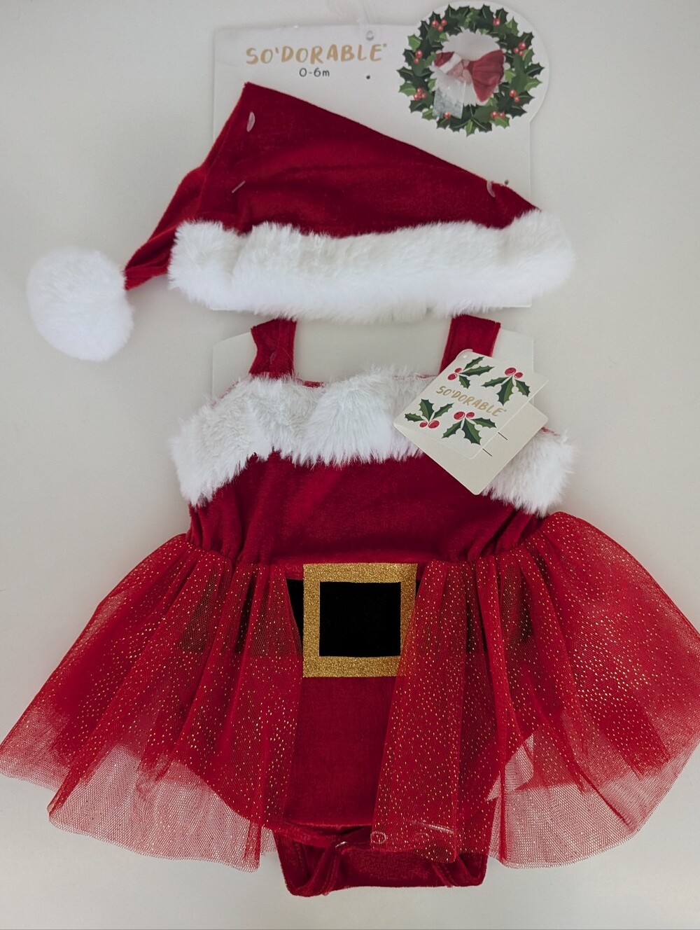 So'Dorable Infant Red Santa Tutu Costume with Hat